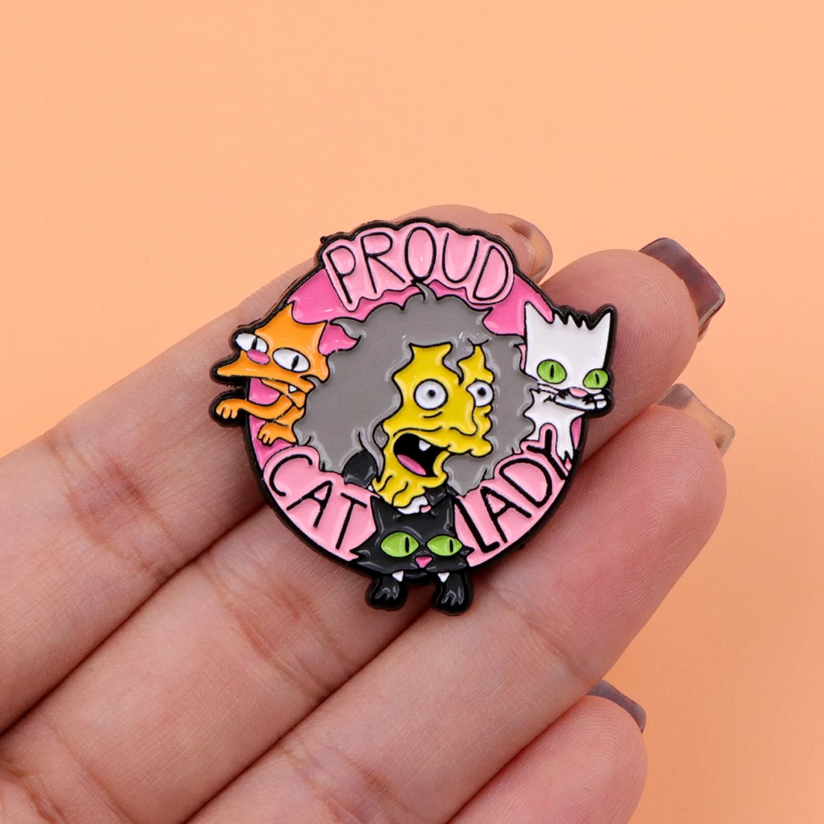 Cat Lady Enamel Pin Badges on Backpack Women's Brooches Hat Collar Lapel Pins Cartoon Jewelry Cosplay Accessories Toys Gifts