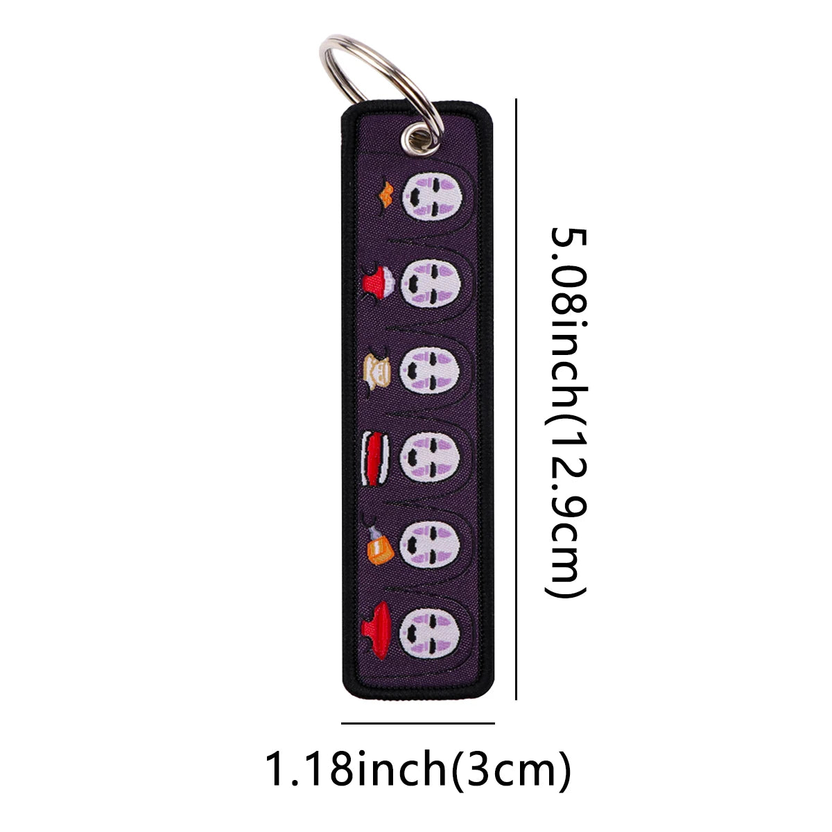 Anime Movie Embroidery Key Fobs White Dragon Key Tags Keychains for Motorcycles Cars Keyring Cosplay Accessories Fans Gifts