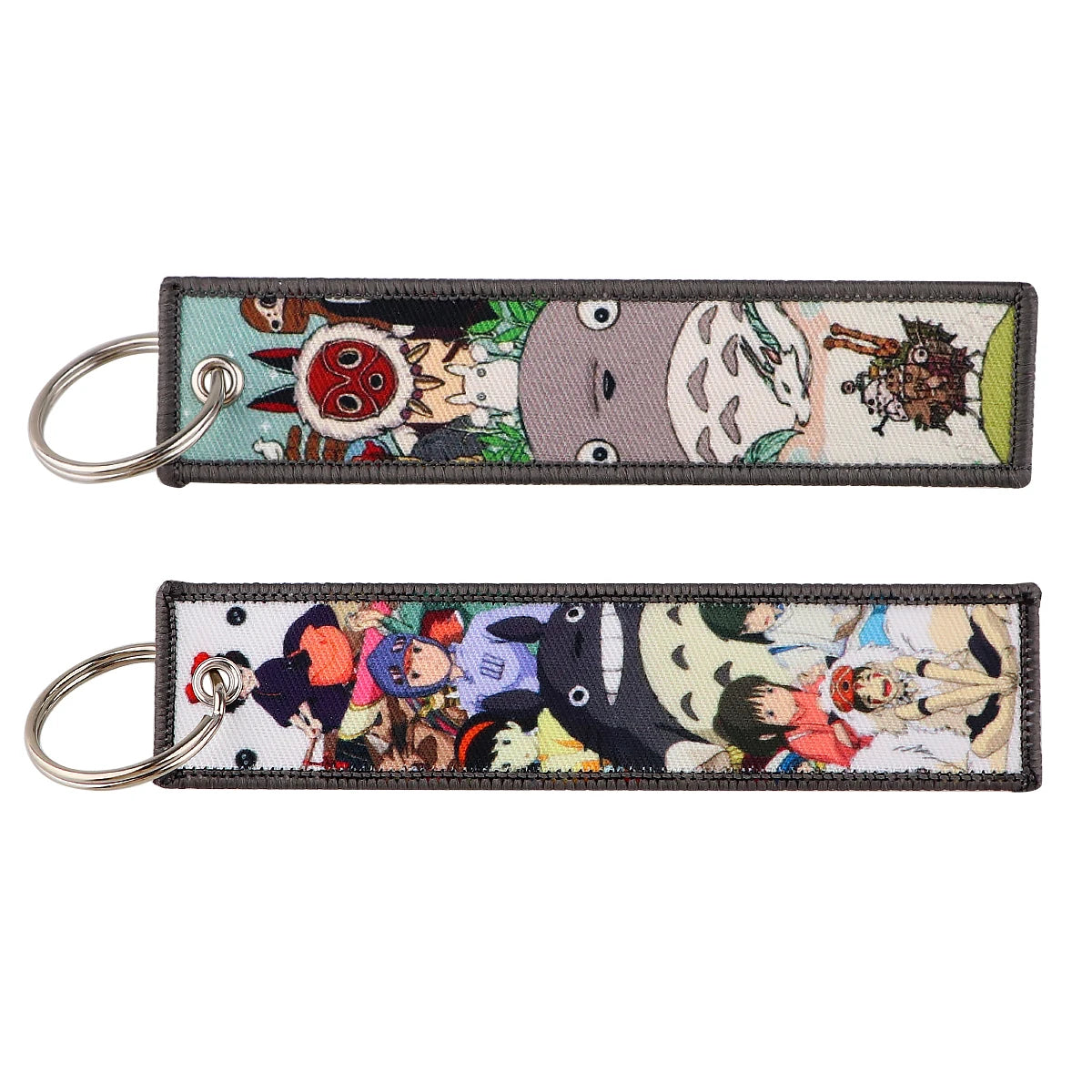 Anime Movie Embroidery Key Fobs White Dragon Key Tags Keychains for Motorcycles Cars Keyring Cosplay Accessories Fans Gifts
