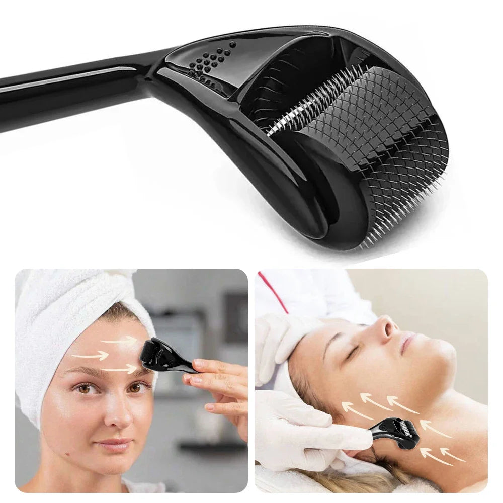 2Pcs Set Multi-function Lymphatic Contour Face Brush & DRS 540 Derma Roller Skin Nursing Roller Wrinkle Exfoliating Repair Tools