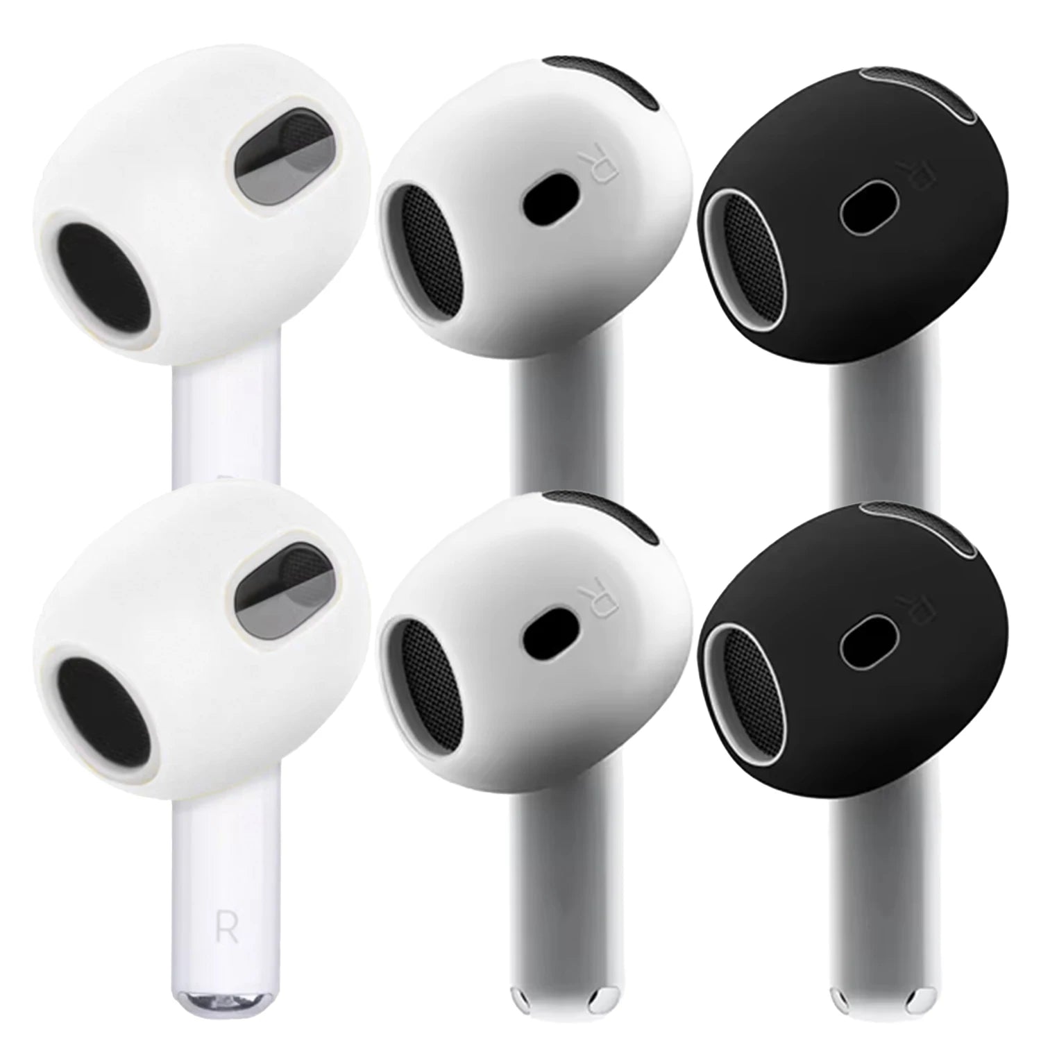 3 Pair Silicone Eartips For Apple AirPods 4 Replacement Ultra Thin Rubber Earbuds Ear Tips For Airpod 4 Anti-Slip Earphone Cover