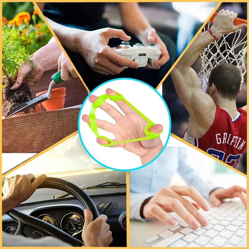 1/2/3/4/8pcs Hand Gripper Silicone Finger Expander Exercise Hand Grip Wrist Strength Trainer Finger Exerciser Resistance Bands