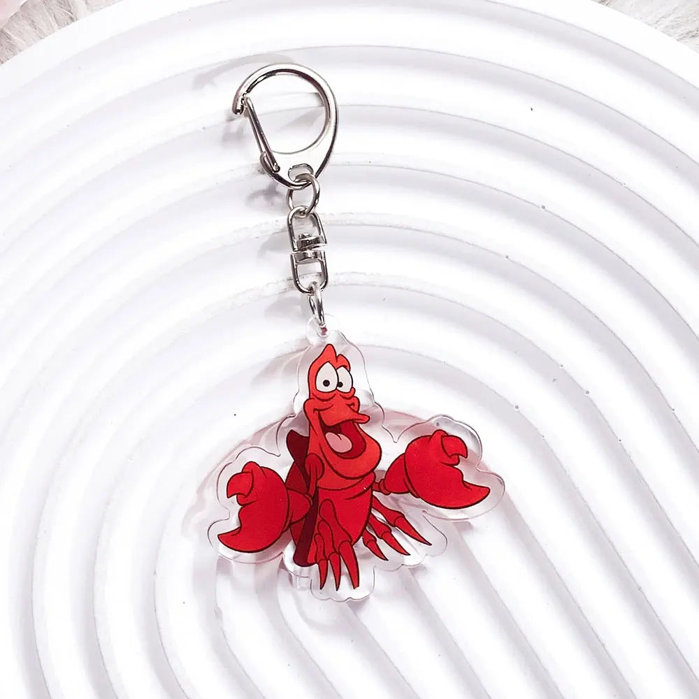 1/13Pcs Disney The Little Mermaid Ariel Ursula Acrylic Keychain Bag Charms Accessories Backpack Key Holder Keyring Fans Friends