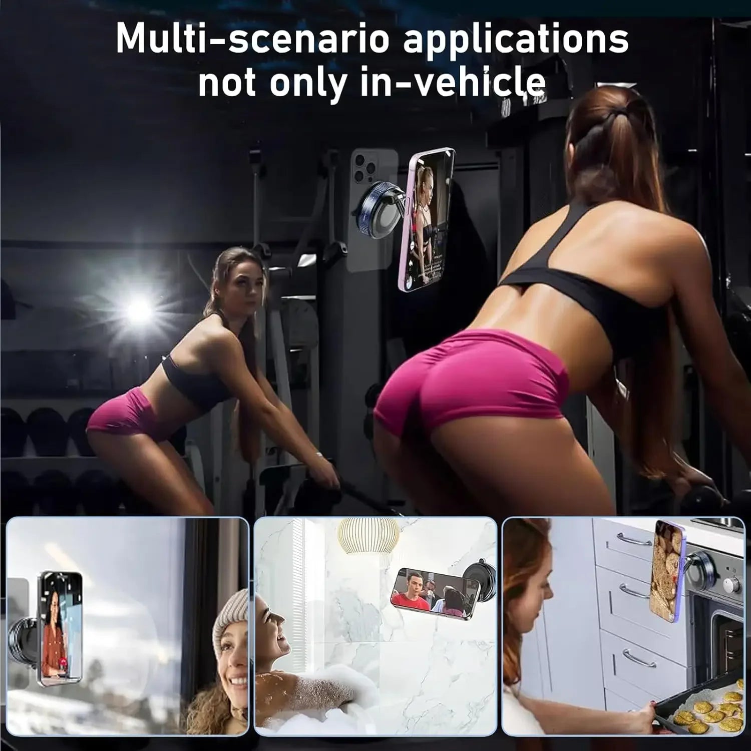 360° Rotating Vacuum Magnetic Car Phone Holder New Model Dashboard Glass Mount Multi-Scenario Automotive Navigation Stand