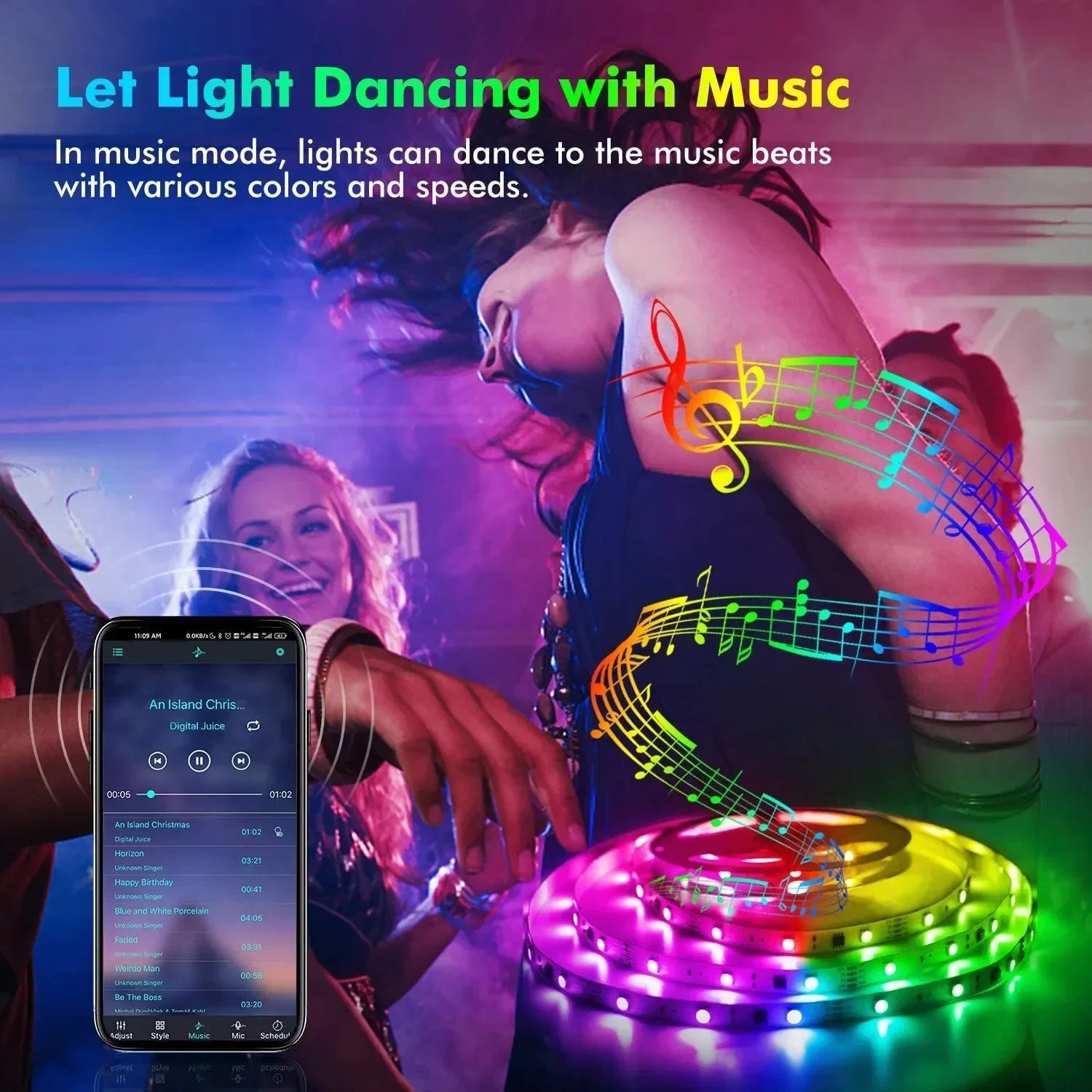 USB LED Strip Lights APP Control Color Changing 5050 RGB LED Light Flexible Lamp Tape for Room Decoration TV Backlight Diode