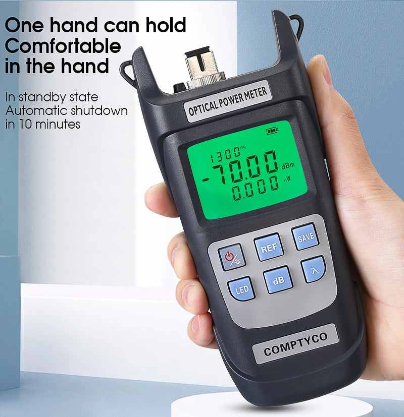 COMPTYCO AUA-Y710A/Y510A Optical Power Meter -70~+10dBm/-50~+26dBm Fiber Optic Cable Tester FTTH Tools(OPM with LED Lighting)