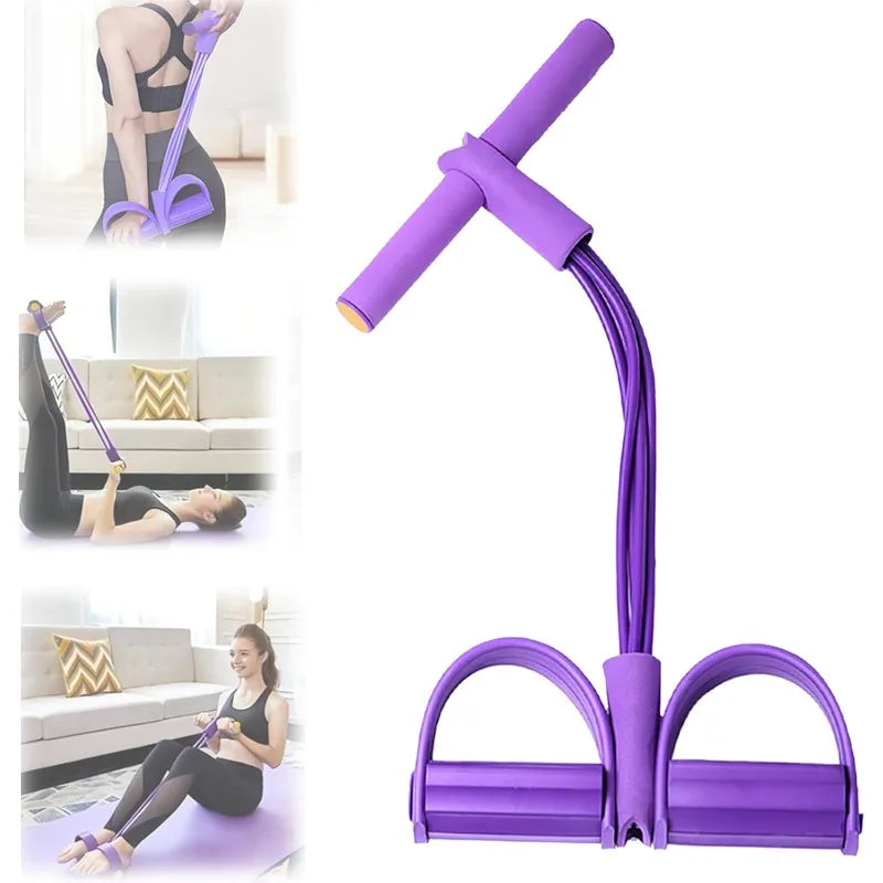 Portable Sit-Up Assist Band, 6-Tube Elastic Design (22cm Wide), Targets Abs, Arms, Chest, Legs & Hips, Multi-Scenario Use
