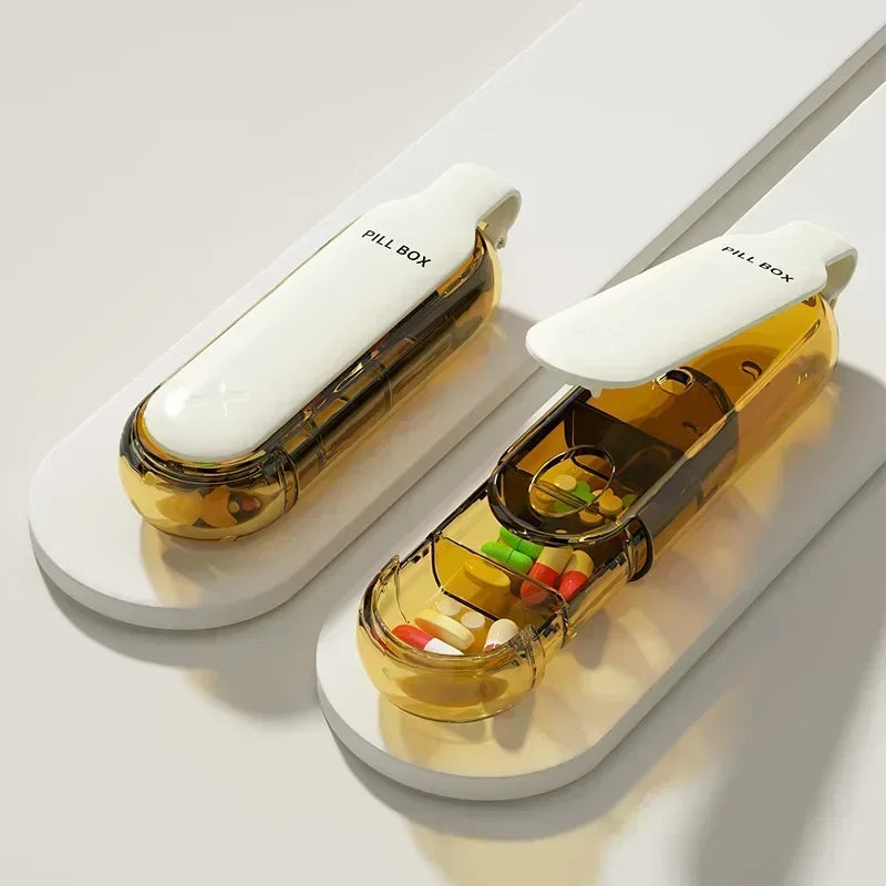 Portable Colorful 3 Spaces Medicine Case Health Care Container Case Pill Box Splitters Travel Pill Box Tiny Box Easy to Carry