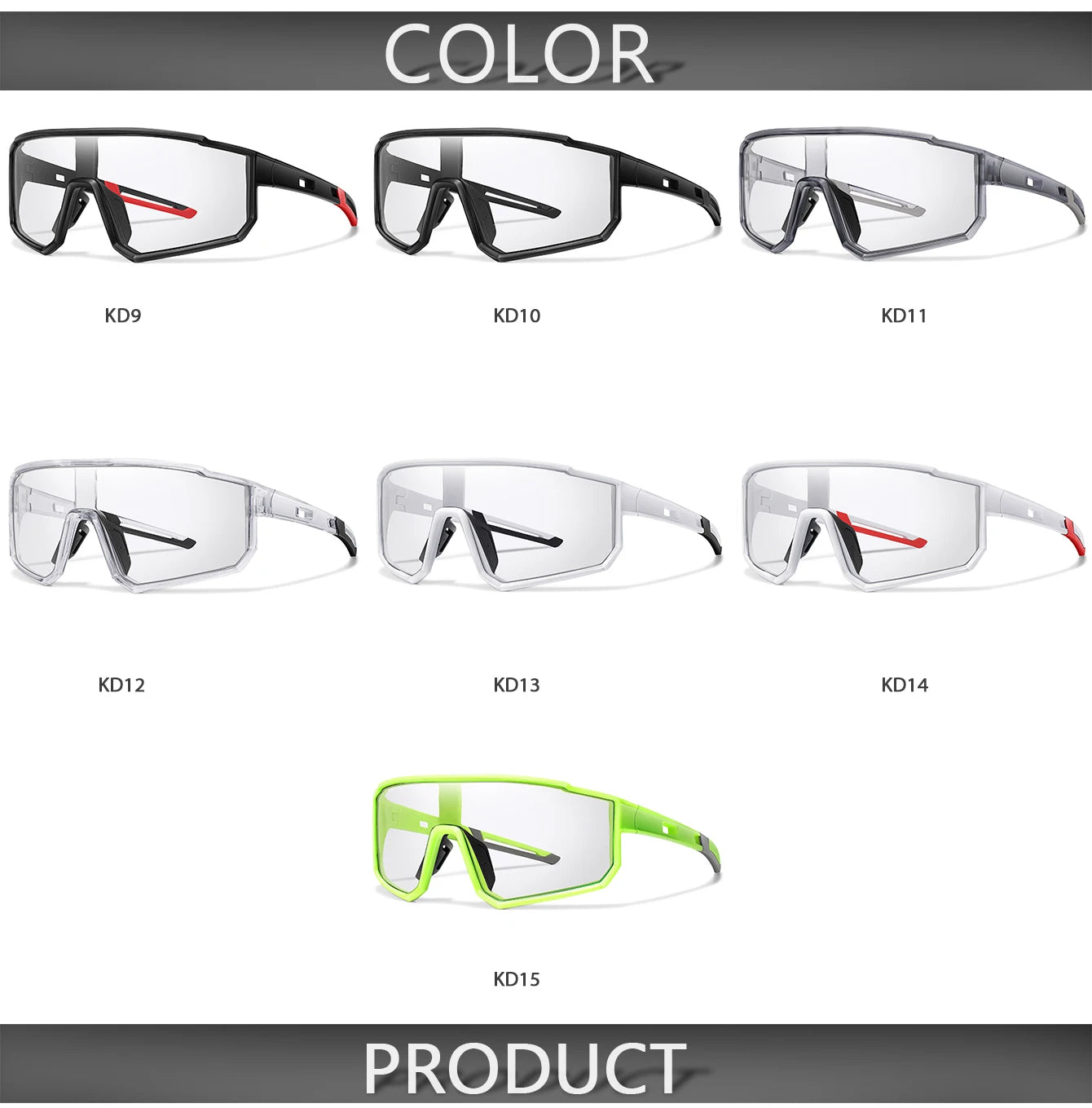 Fashion Brand Men Women Bicycle Photochromic Eyewear MTB Bike Fishing Running Cycling Sports Sunlasses Comfortable Goggles