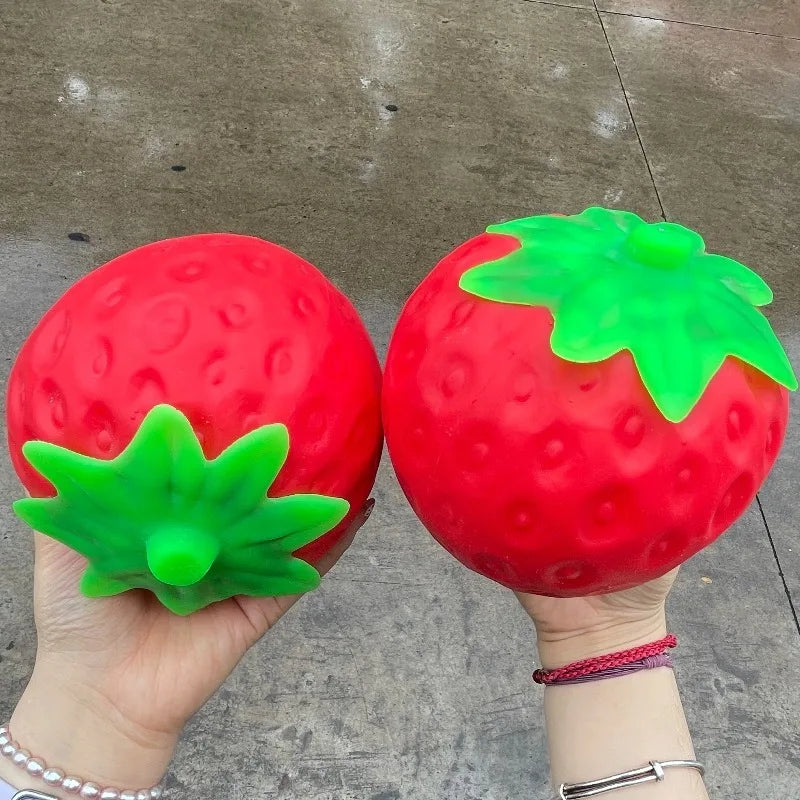 Giant Strawberry Squishy Toy Extra Large Size Strawberry Fidget Toys Slow Rising Shapeable Venting Ball for Adults Friends Gifts