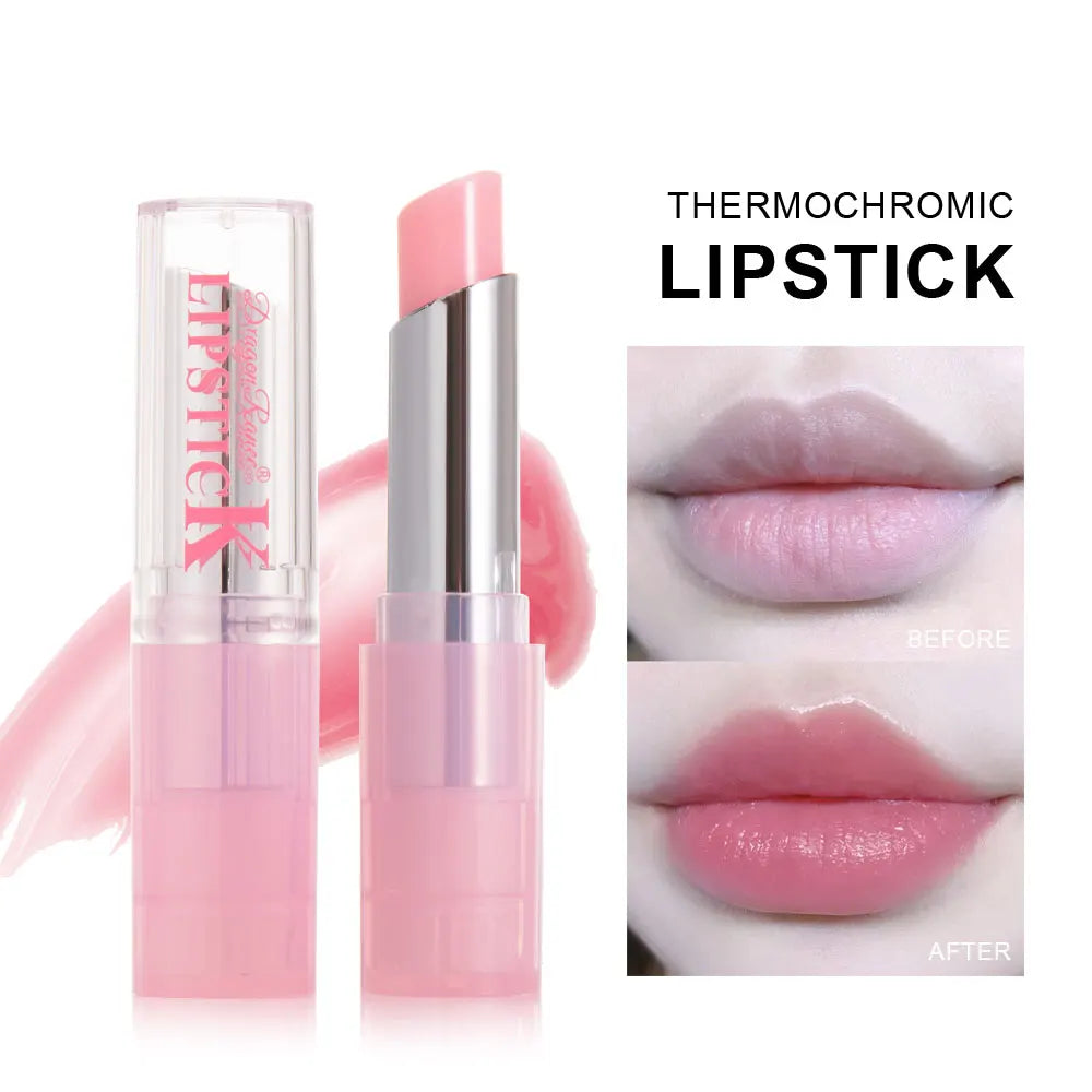 Color Lip Balm Moisturizing Glossy Waterproof Long-Lasting Pink Lip Balm with Shiny Effect Suitable for All Skin Types Soothing a