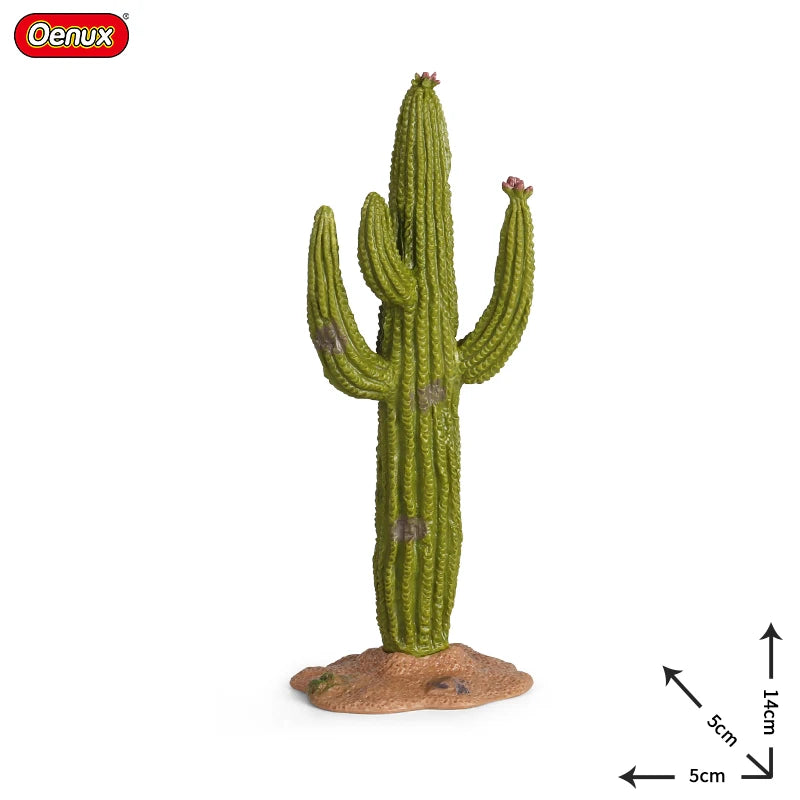 Oenux Home Decoration Equestrian Fencing Palm Trees Simulation Farm Cow Horse Animal Model Action Figures Miniature Cute Kid Toy