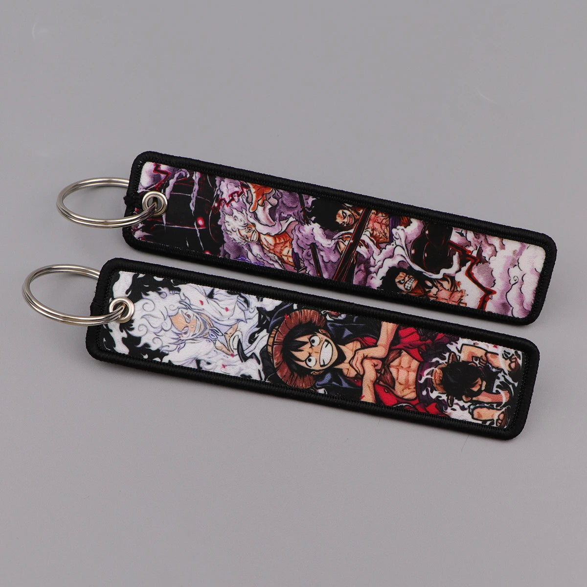 Anime Pirate Embroidery Key Fobs Manga Key Tags Cool Keychains for Women Men Car Keyrings Cosplay Accessories Friends Gift Toy