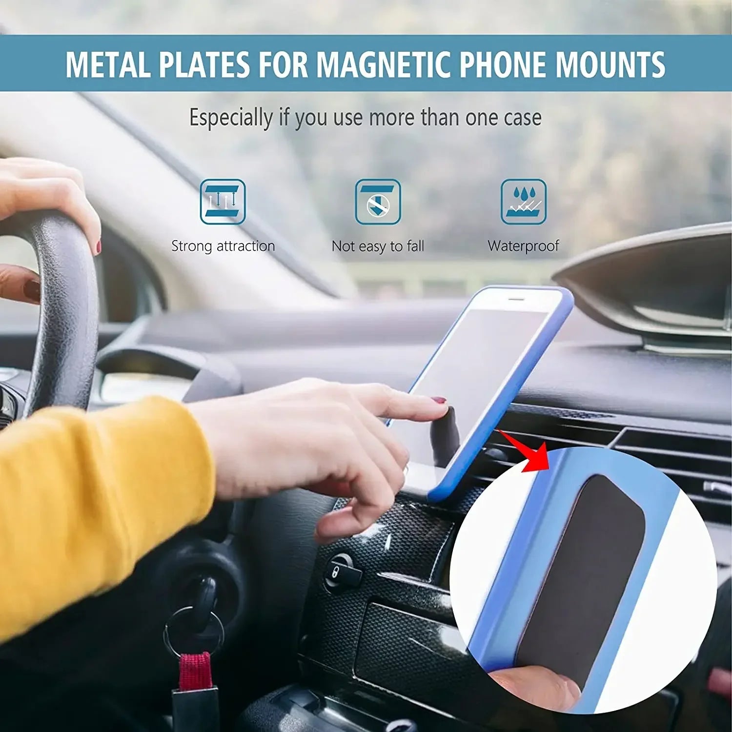 Magnetic Metal Plate for Car Phone Holder Stand Universal Iron Sheet Sticker Tablet Desk Cell Phone Bracket Magnet Sticker Mount