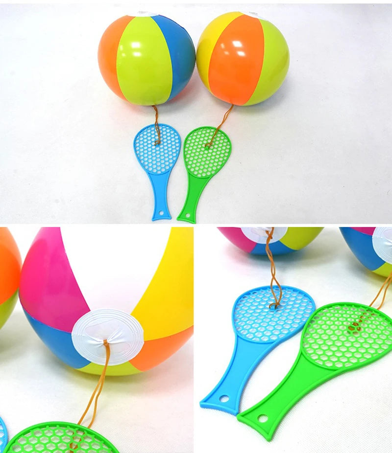 1 Set Kids Bouncing Ball Toy Colorful Inflatable Balloons Reaction Training Interactive Outdoor Sport Toys Fun Stress Relief Gif