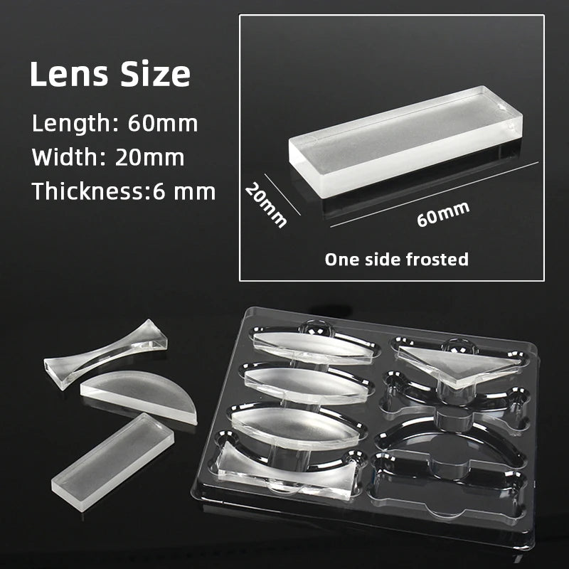 Geometric Optics Experiment Set Optical Lens Kit Convex Concave Lens Light Refract Reflect Physics Teaching Science Gift
