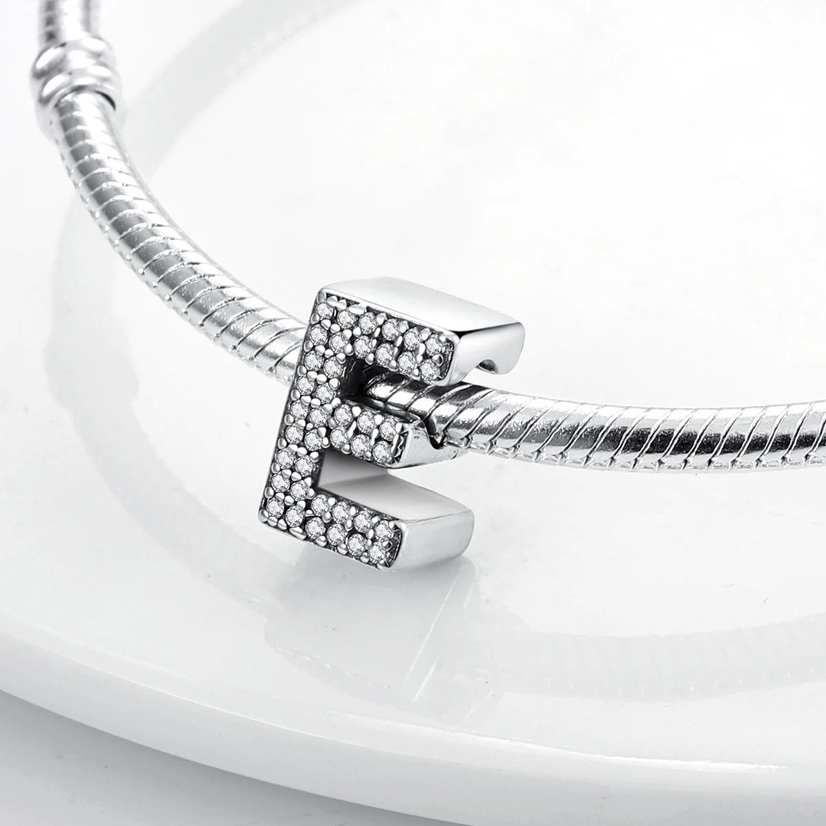 Original 925 Sterling Silver 26 Alphabet Letters Sparkling Zircon Charms Pendant Beads For Women Fine DIY Birthday Jewelry Gifts