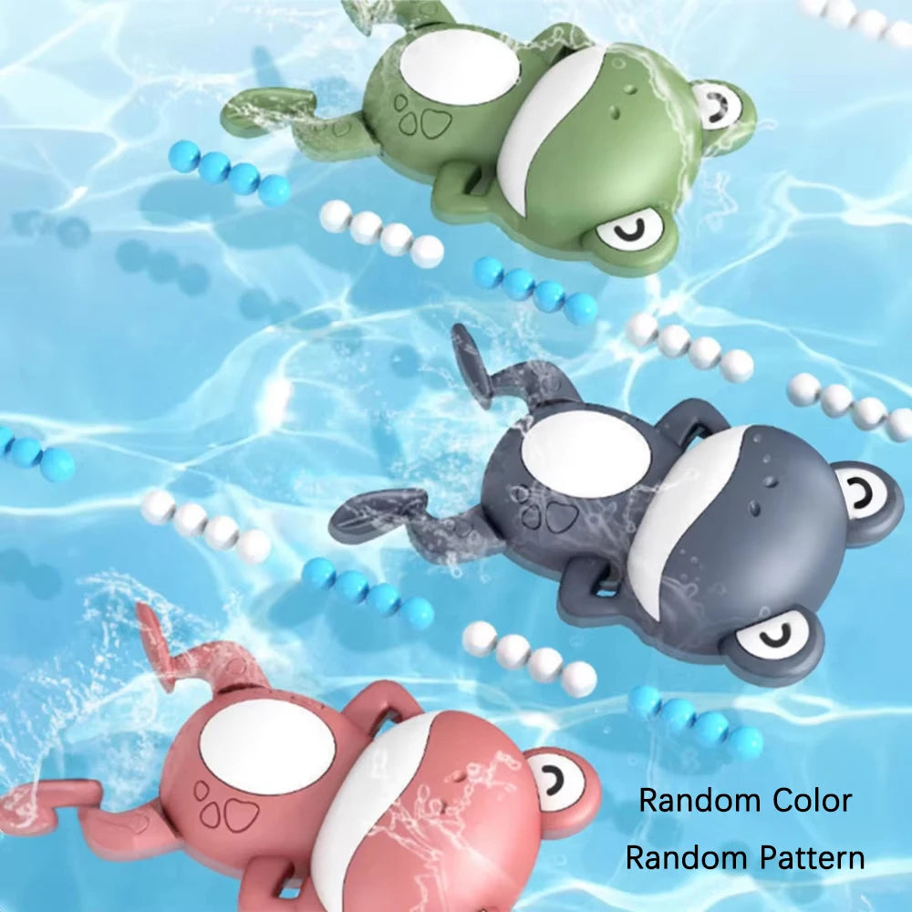 Baby Cute Animal Swimming Frog Shower Clockwork Toys When Baby Bath in Bathroom Baby Water Toy for Kids Clockwork Bath Toys Gift