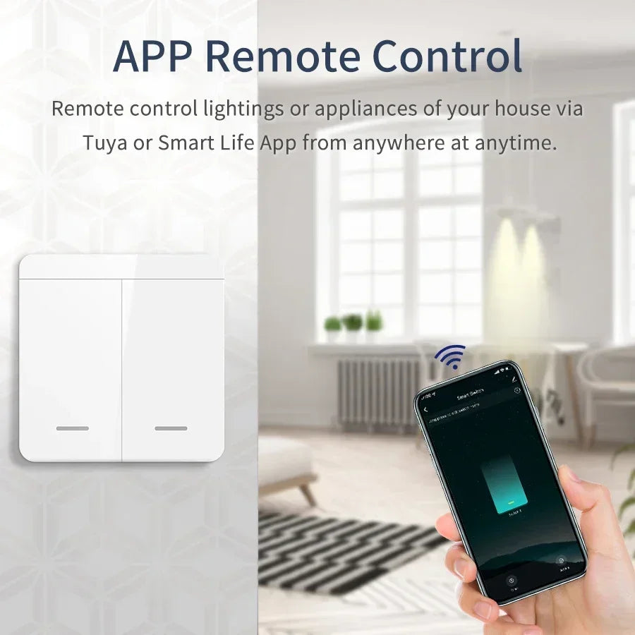 Tuya Smart WiFi Switch For Lighting RF 433MHz Wireless Switch Smart Life APP Voice Control Work With Alice Alexa Google Home