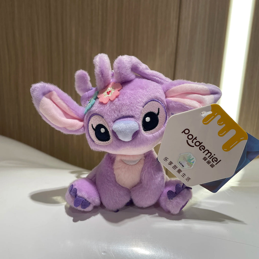 Genuine Disney Stitch Lotso Plush Toys Keychain Pendant Accessories Cute Cartoon Stuffed Doll Key Ring Toys Key Chain Gift
