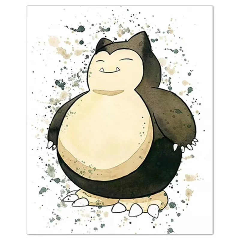 Anime Pokemon Canvas Painting Bulbasaur Charmander Squirtle Poster and Print Watercolor Wall Art Picture Home Decor Kids Gifts