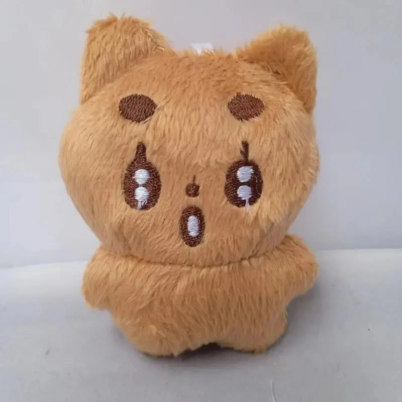 New 5pcs TXT Dolls Kpop Cartoon Soobin Beomgyu Same Plush Keyrings Q Styles Tutu Bar Two-Bar Doll Keychain Rings Bag Pendants