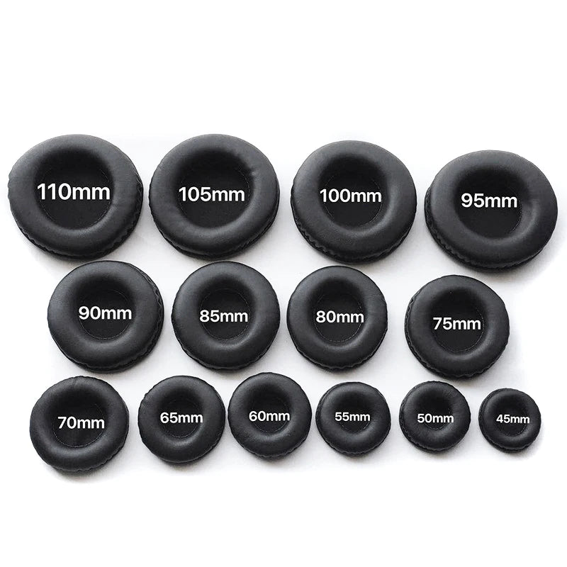 R Ear Pads For Headphones Covers Sponge Leather Foam Cushion 40mm 50mm 55mm 60mm 65mm 70mm 75mm 80mm 85mm 90 95 100 105mm 110mm