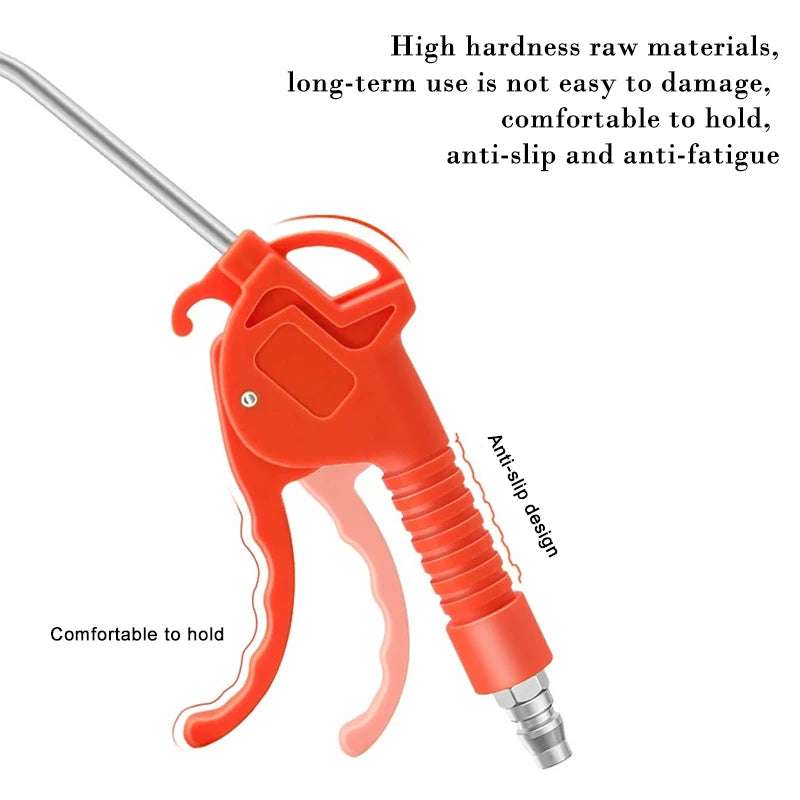 Air Blow Gun, High Flow Air Blower Gun for Compressor with Angled Bent Nozzle, Three Colors to Choose from, Short Style