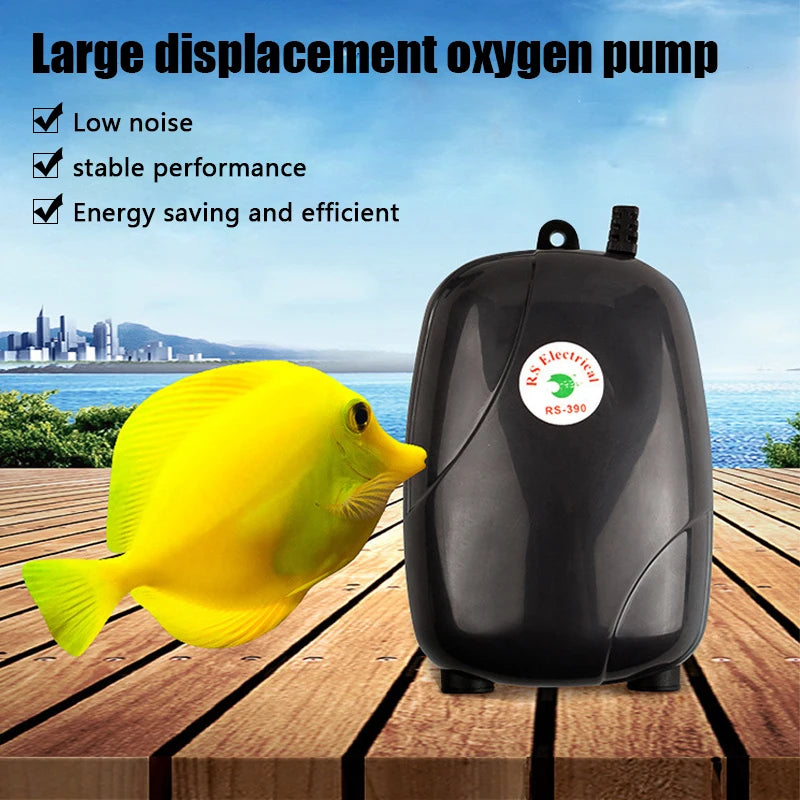 1PC Aquarium Air Pump Fish Tank Mini Compressor Single Double Outlet with Check Valve Tube Aquatic Accessories 220V 3W 5W