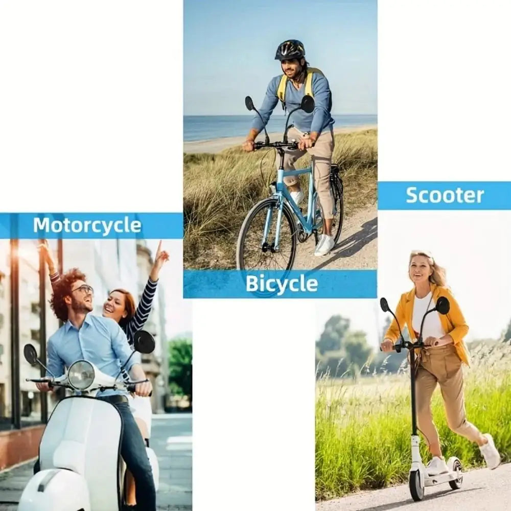 DOMEN Bicycle Rearview Handlebar Mirrors 360 Rotatable for Bike Motorcycle Bendable Hose Adjustable Wide Angle Rear View Mirror