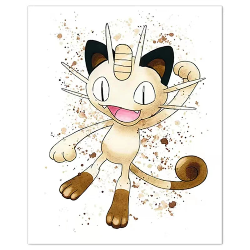 Anime Pokemon Canvas Painting Bulbasaur Charmander Squirtle Poster and Print Watercolor Wall Art Picture Home Decor Kids Gifts