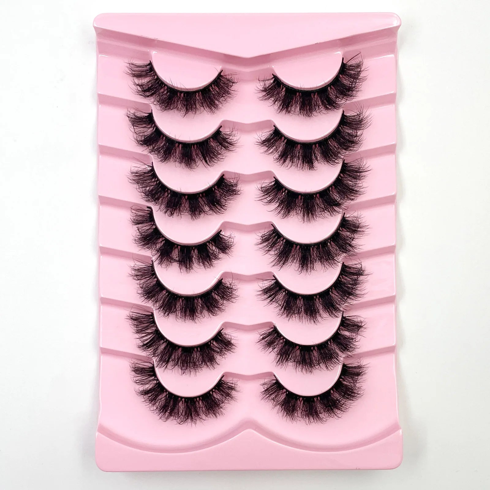 New 7 pairs of thick, 3D simulation mink fur fake eyelashesshort, dramatic fake eyelashes  wholesale full line fake eyelash make