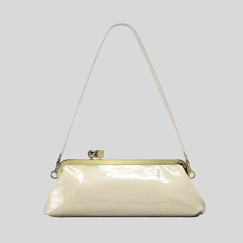 Fashion Long Clutch Bag for Women Luxury Designer Kiss Lock Women Shoulder Bags Elegant Party Purses Trend Underarm Bag 2025