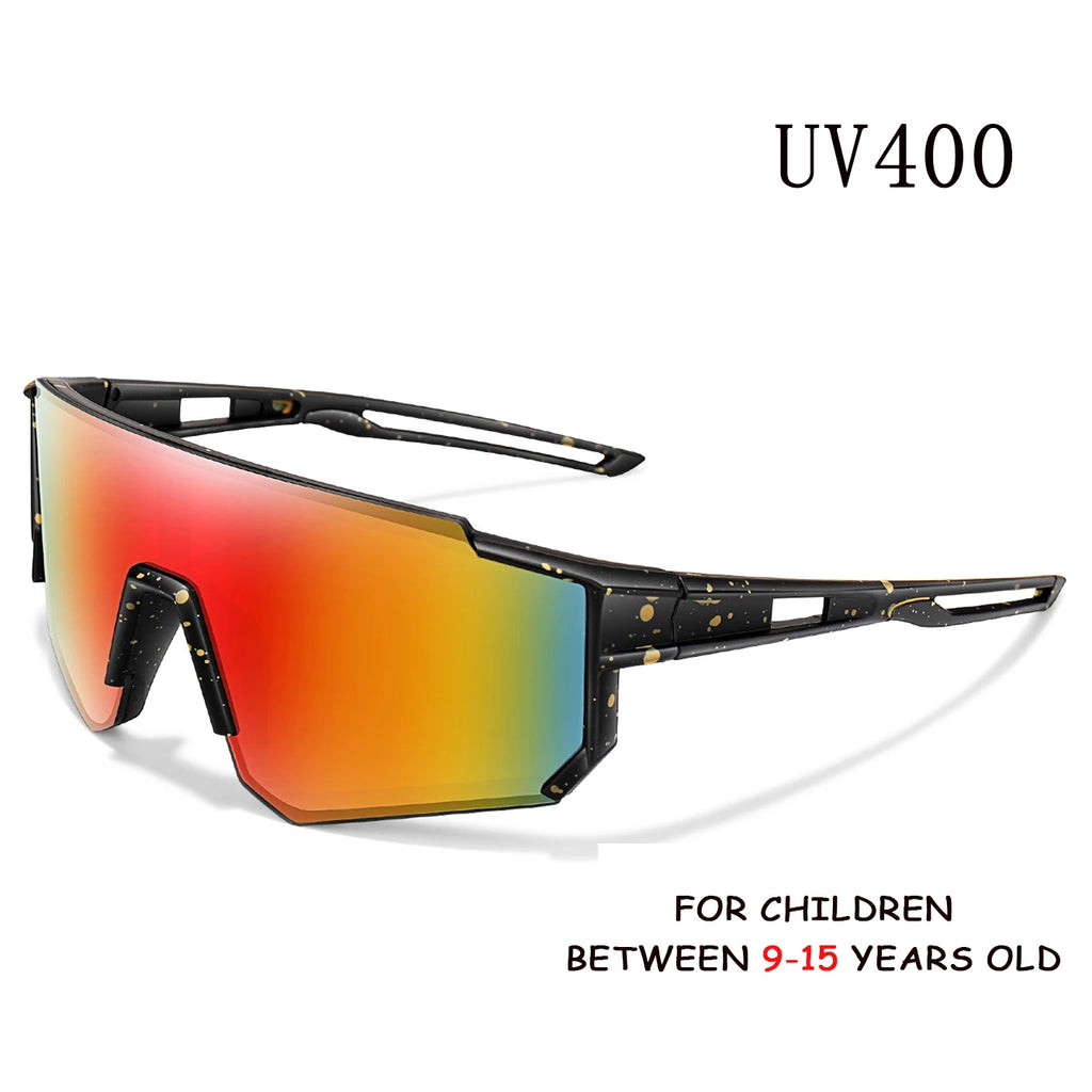 Age 9-15 Youth Cycling Glasses Teenagers Sunglasses Mtb Bike Bicycle Baseball Goggles Children Outdoor Sport Boys Girls UV400