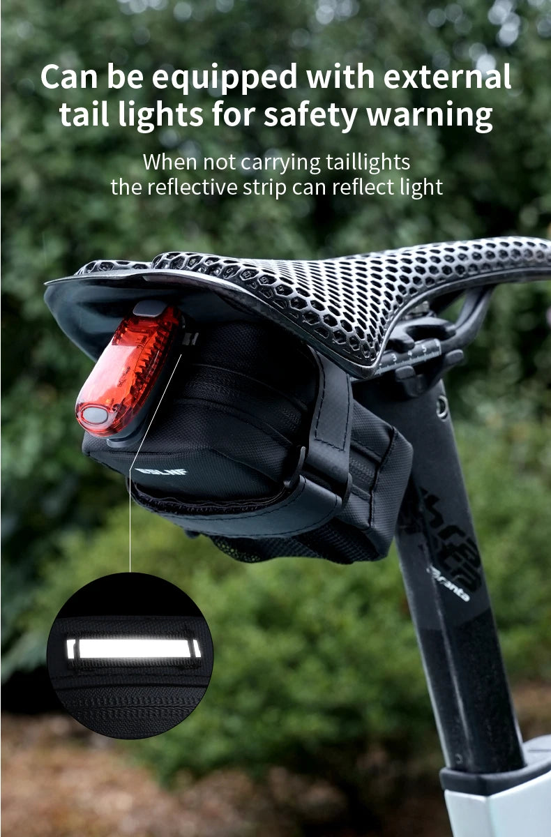 ESLNF Bike Saddle Bag Waterproof Mountain Road Bicycle Tail Bag Bike Under Seat Pack Cycling Tools Bag