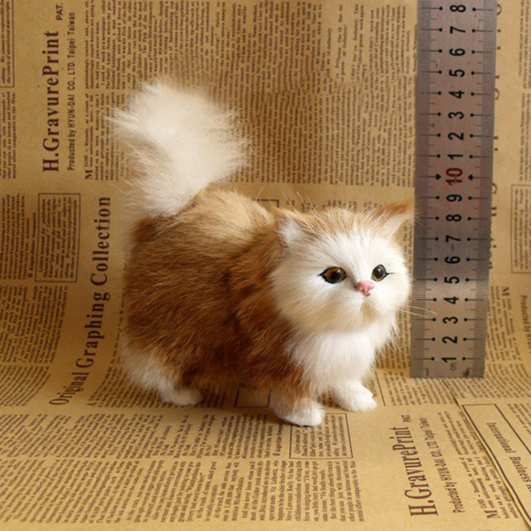 Cute Simulation Cat Plush Toys Hard Stuffed Kitten Model Fake Cat Realist Animals For Kids Girls Birthday Valentine's Day Gift