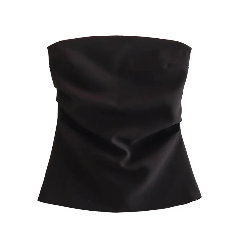 MUJER 2025 Women Tube Top White Black Off Shoulder Crop Top Female Pink Sleeveless Backless Sexy Tops Woman Fashion Corset Tops