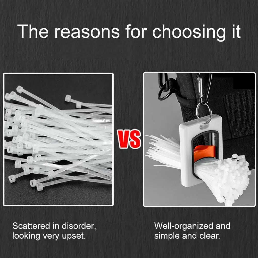 Square Cable Tie Organizer Fluorescent Cable Tie Organizer Portable Reusable Storage Cable Tie Holder Cable Tie Storage Tool