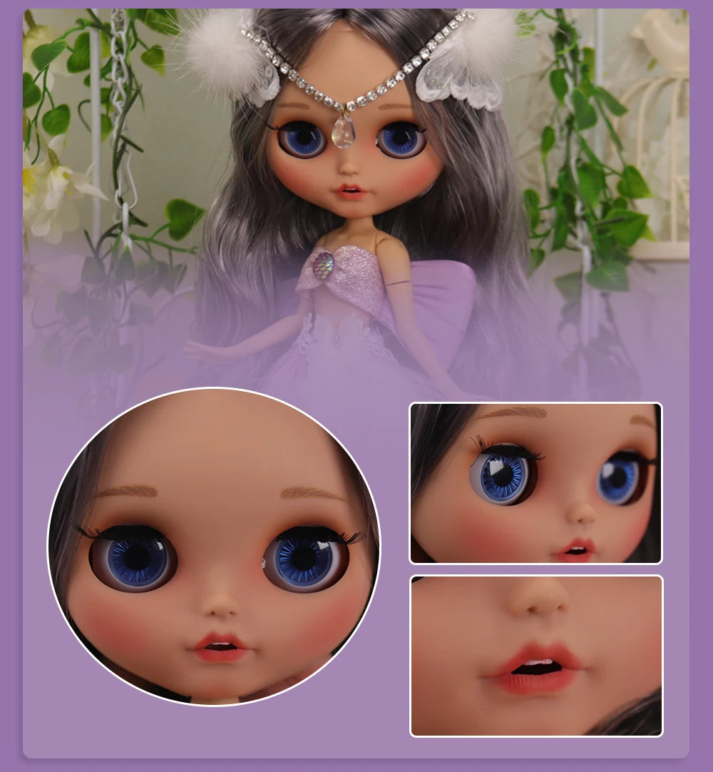 ICY DBS Blyth Doll Pouting Mouth Tan Skin Matte Face Joint Body 1/6 BJD OOAK Ob24 Anime Girl
