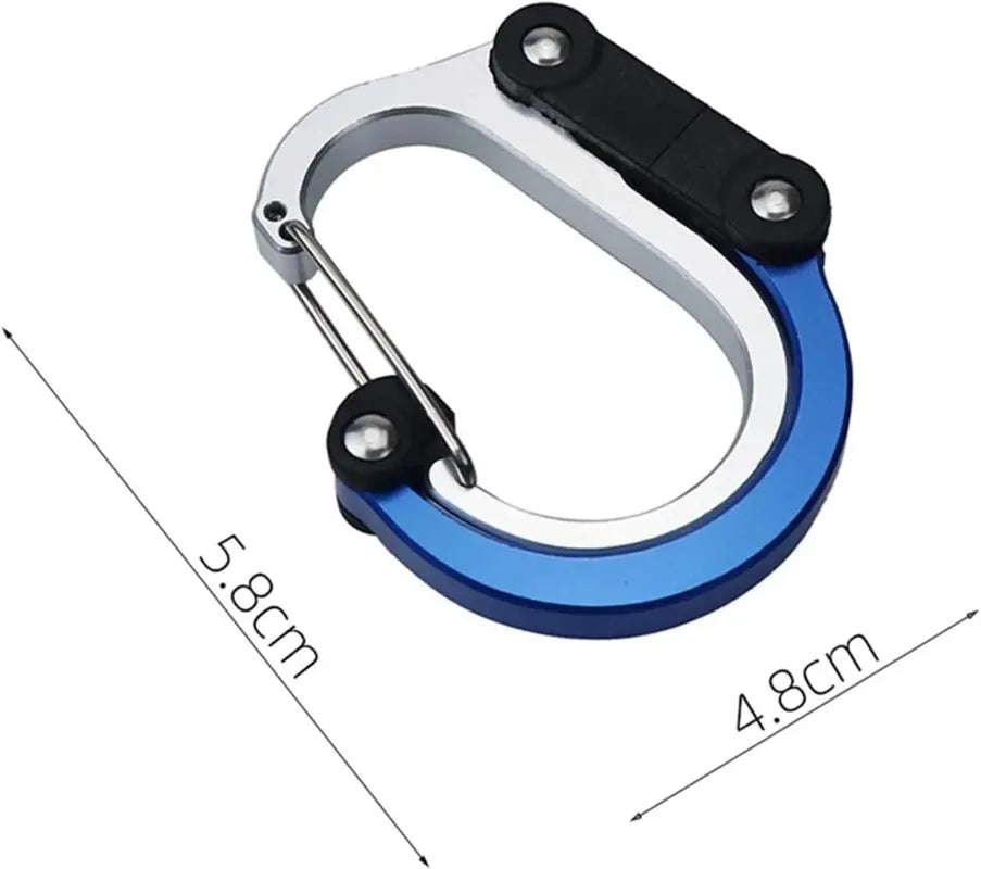 Multifunctional Aluminum Alloy D-Type Carabiner Clips Rotatable Quick-Hanging Utility Hooks for Camping Outdoor Sports