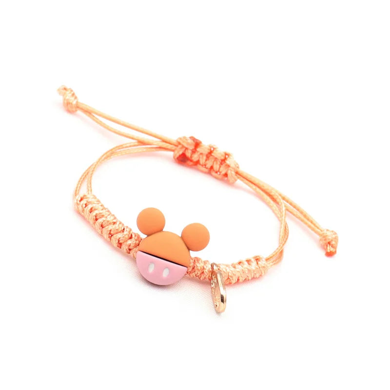 New Mickey Mouse Bracelet Cute Hand Woven Rope Bracelets for Couple Student Fashion Jewelry Handicrafts Friends Birthday Gifts