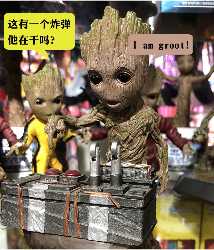 Marvel Guardians Of The Galaxy Groot Statue Model Avengers Cute Baby Tree Man Pvc Anime Action Figure Toys Collection Kids Gift