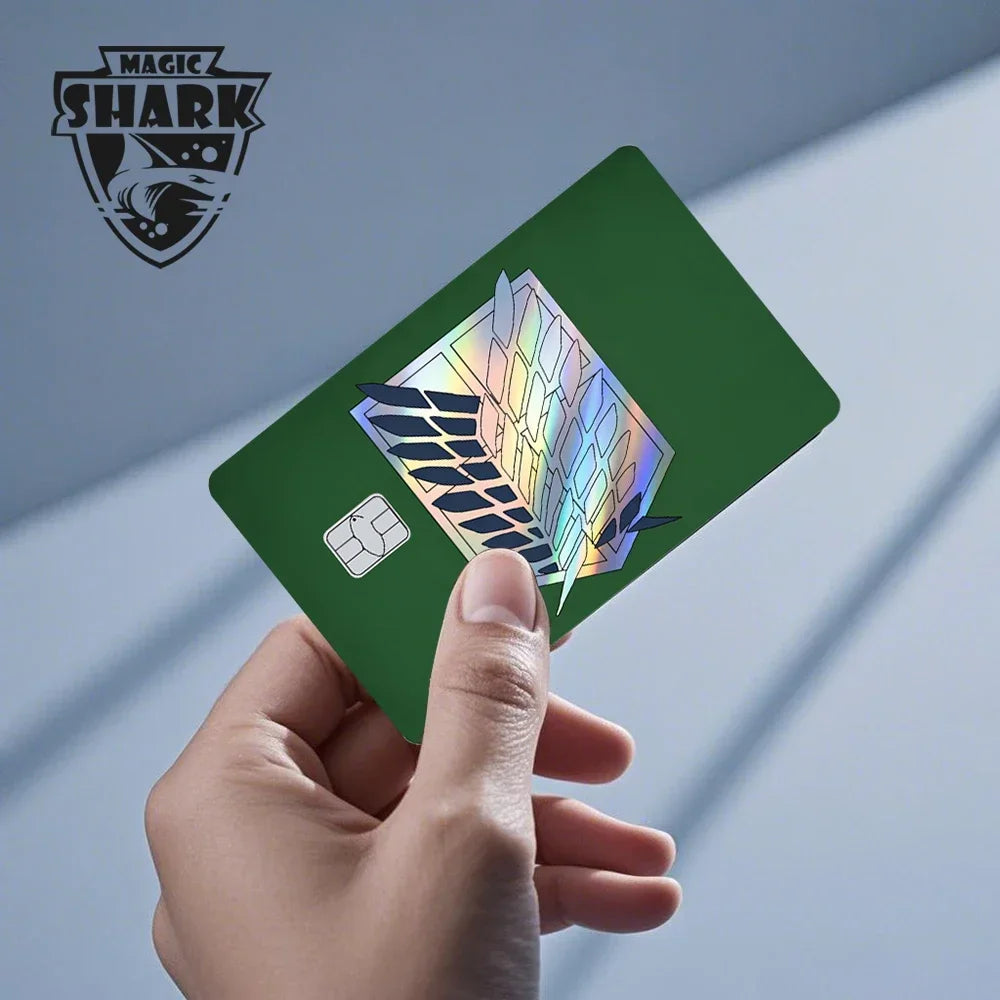 Magic Shark Mcloving Spider Anime Shinny Laser Holographic Matte Skin Film Sticker for Debit Bank Credit Card