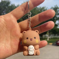 Bubu and Dudu Keychains Car Ornament Yier Panda Bear Say I Love You Voice Toy Glowing Anime Figures Bag Decoration Couple Gift