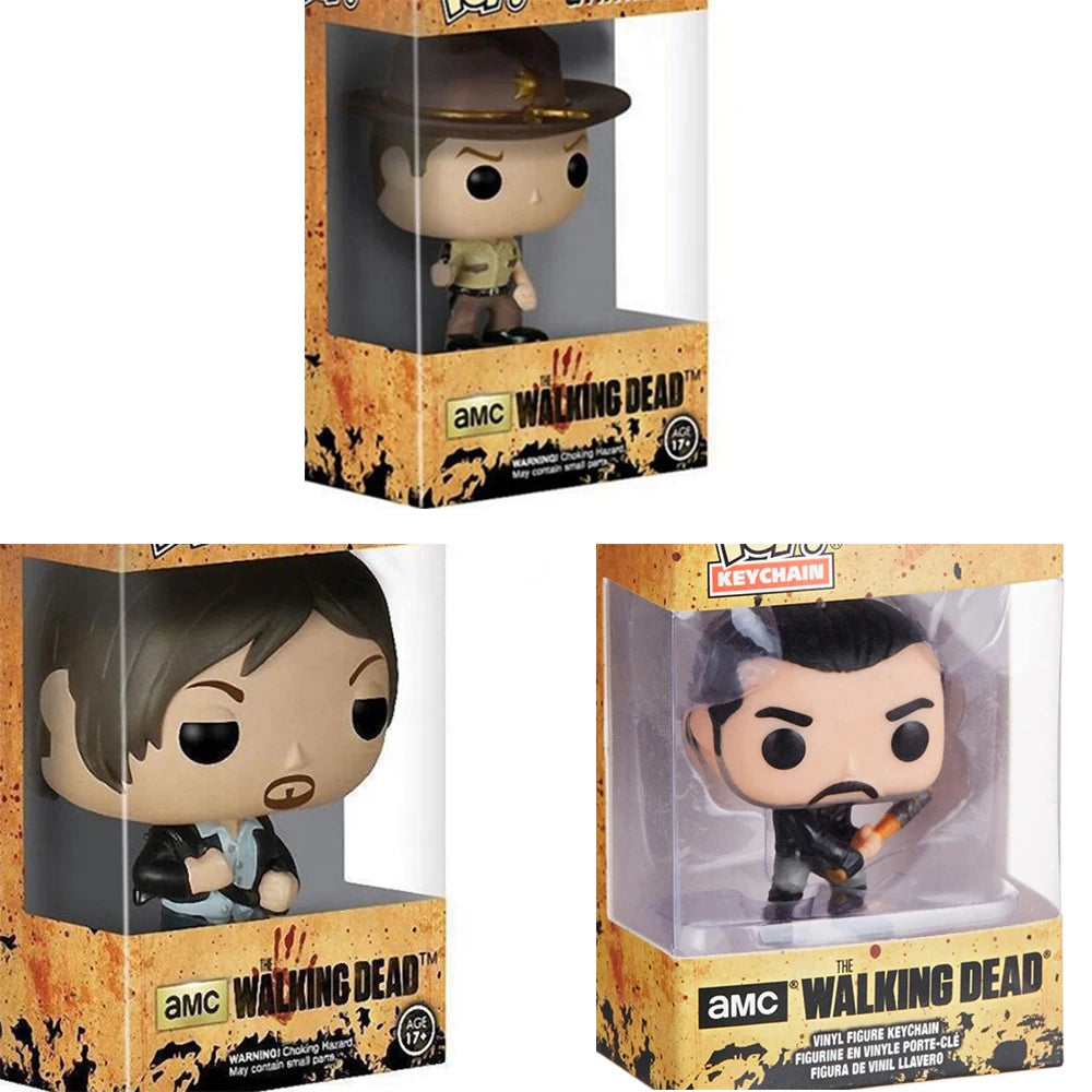 Rick Grime The Walking Dead Negan Keychain Toy Pocket Daryl Dixon Figure