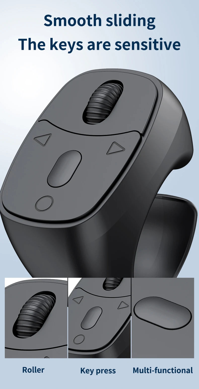 Cell Phone Scrolling Ring Wireless Finger Shutter Remote Control Page Turner Mobile Phone Controller BT For Travel