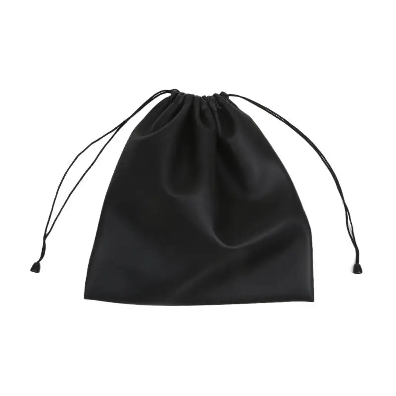 1Pc Draw String Bag Headphone Bags Durable Black Dust-proof Drawstring Bag PU Leather Headset Bag Durable Multi Purpose Storage