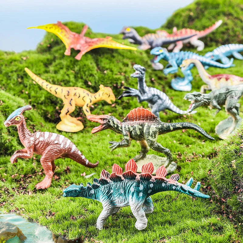 Oenux Mini Wild Wild Forest Animals Insect Dinosaur Model Owl Fox Squirrel Hedgehog Fox Frog Figurines Cake Toppers Kid Toy Gift