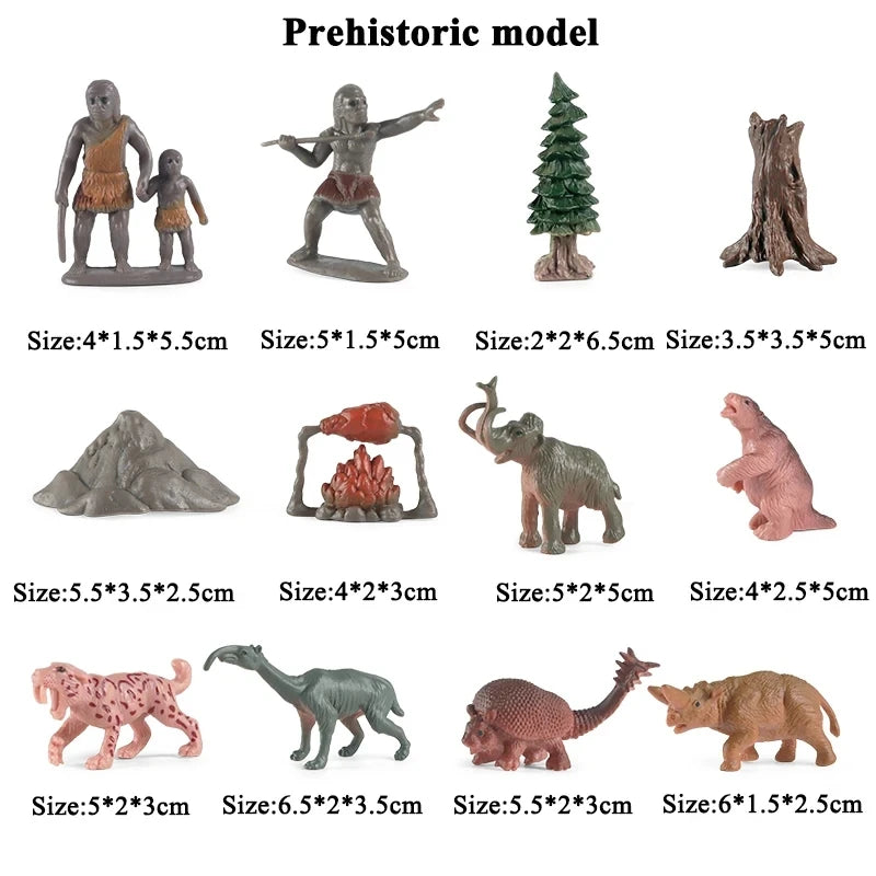 Oenux Mini Wild Wild Forest Animals Insect Dinosaur Model Owl Fox Squirrel Hedgehog Fox Frog Figurines Cake Toppers Kid Toy Gift