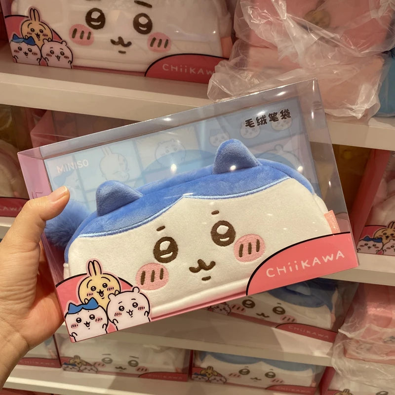 Cute Hachiware Series Plush Embroidery Pencil Case Ins Style Cartoon Usagi Large Capacity Student Storage Bag Gift
